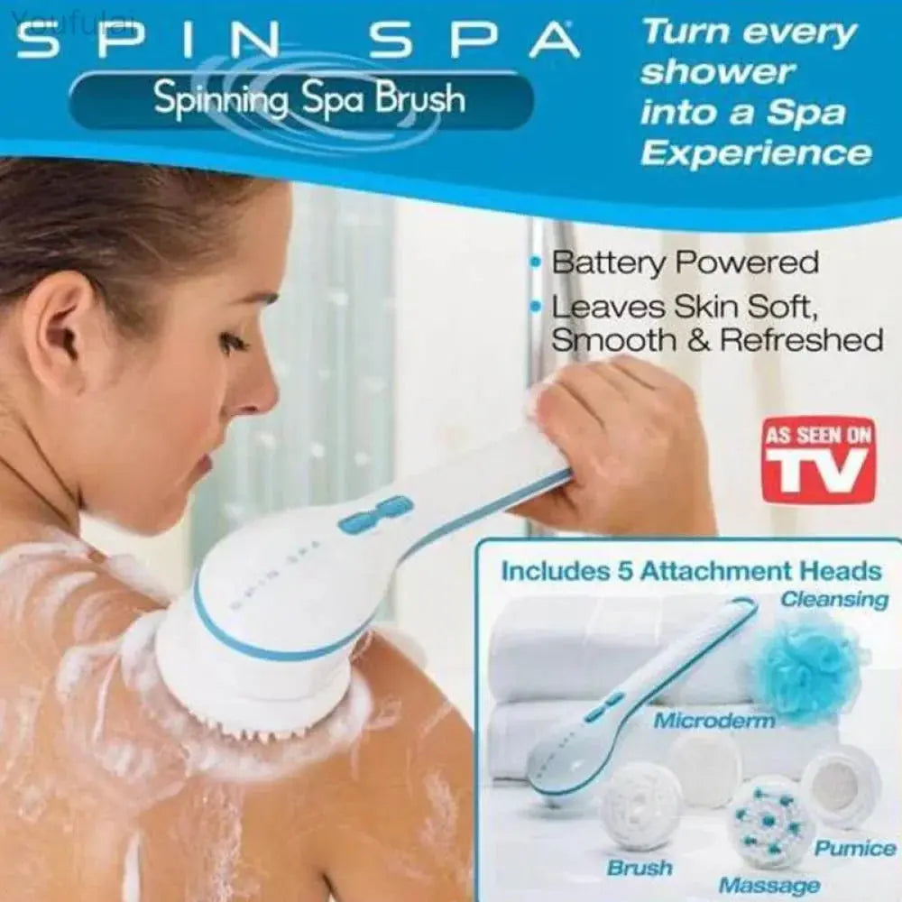 Electric Shower Brush 5 In 1 Spin Spa Multi-Functional Long Handle Bath - Chaudhary Brand Store 
