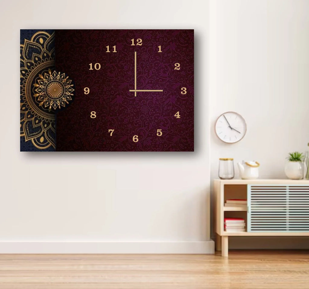 Mandala Design Wooden Wall Clock – 12x16" Elegant Digital Print | Premium Decorative Hanging Clock Chaudhary Brand store