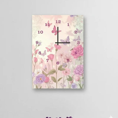 Floral Garden Wooden Wall Clock – 12x16