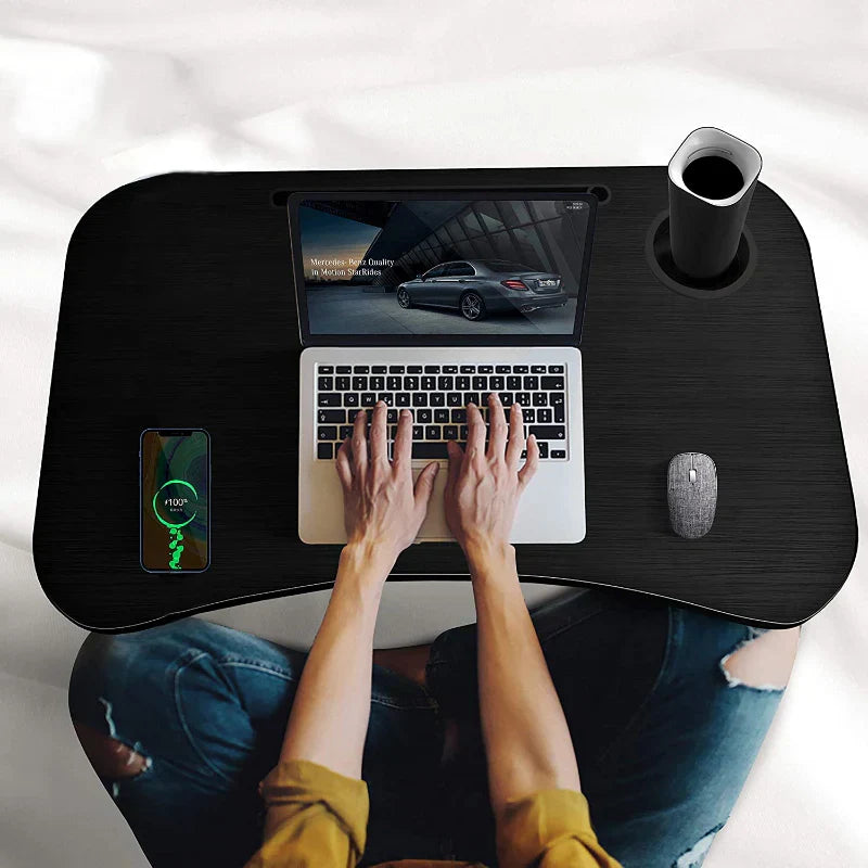 Foldable Laptop Table with USB Function – Multi-Use Ergonomic Bed Desk - Chaudhary Brand Store 