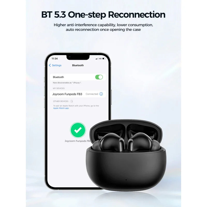 Joyroom FB3 FunPods True Wireless Earbuds | Bluetooth 5.3, ENC Noise Reduction, Dual EQ Modes, Fast Charging