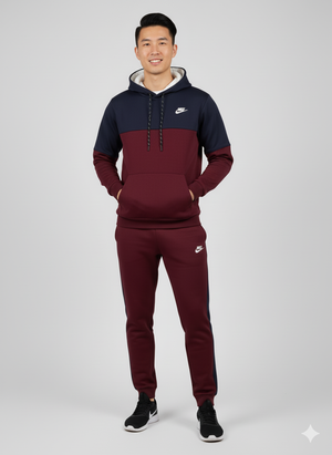 Winter Tracksuit with Hoodie & Trouser – Warm Fleece 2 Pcs Suit for Men & Women Maroon