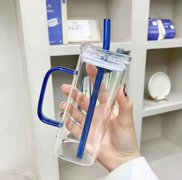 Glass Travel Mug – Multicolor | 400ml Capacity