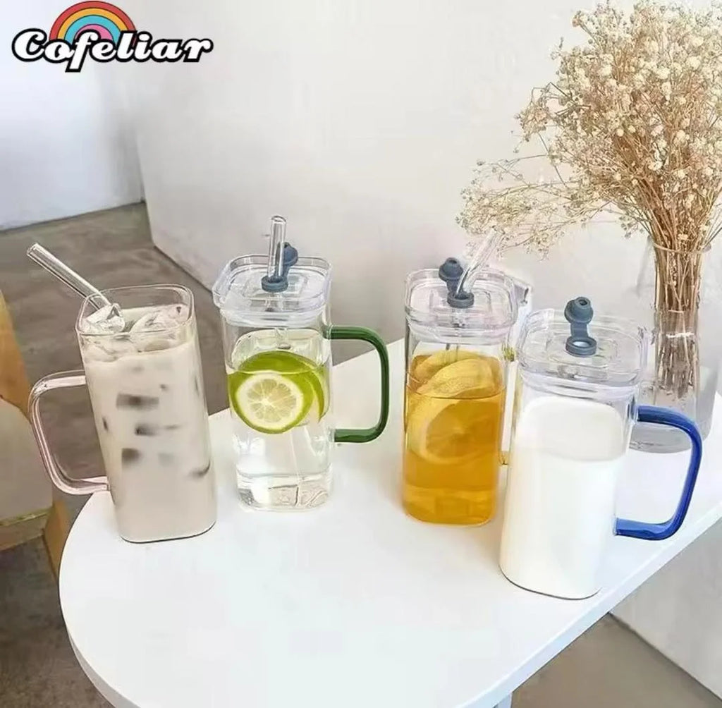 Glass Travel Mug 400ml – Multicolor Durable Portable Mug