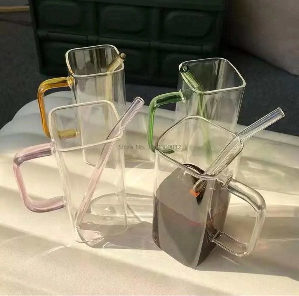 Glass Travel Mug 400ml – Multicolor Durable Portable Mug