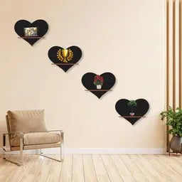Heart Wall Hanging Shelves, Pack of 4 - Chaudhary Brand Store 
