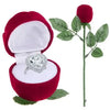 High Grade Flocking Wedding Party Red Rose With Leaf Ring Jewelry Box Ring Display Box - Chaudhary Brand Store 