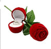 High Grade Flocking Wedding Party Red Rose With Leaf Ring Jewelry Box Ring Display Box - Chaudhary Brand Store 