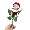 High Grade Flocking Wedding Party Red Rose With Leaf Ring Jewelry Box Ring Display Box - Chaudhary Brand Store 