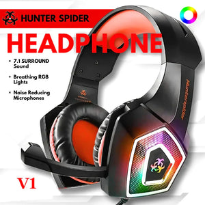 Hunter Spider V1 RGB Gaming Headset – 7.1 Virtual Surround Sound - Chaudhary Brand Store 