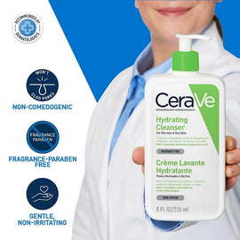 CeraVe Hydrating Facial Cleanser 237ml – Gentle Moisturizing Face Wash with Hyaluronic Acid & Ceramides for Normal to Dry Skin - Chaudhary Brand Store 