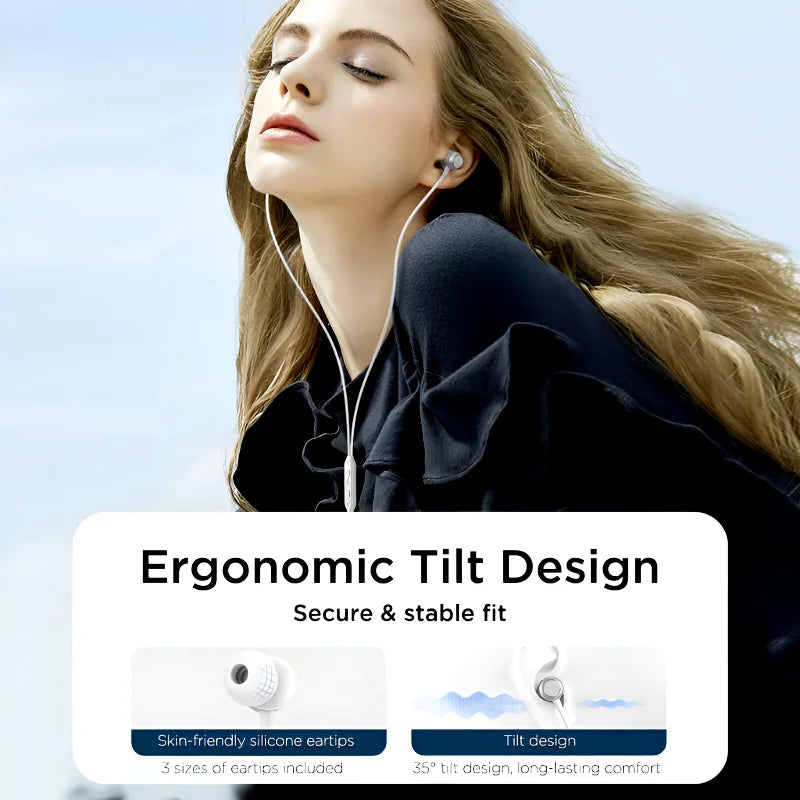 JOYROOM JR-EC06 Type-C Metal Wired In-Ear Earbuds | Ergonomic Design, Hi-Fi Sound