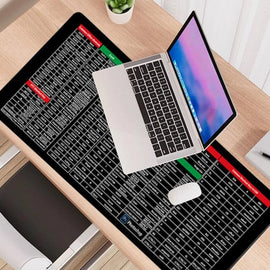 Extra Large Keyboard Mouse Mat – Shortcut Key Pattern Non-Slip Desk Pad 900×400mm