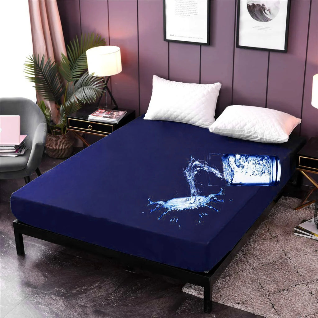 King Size Waterproof Mattress Cover – Cotton Fitted Sheet Protector Bedsheet
