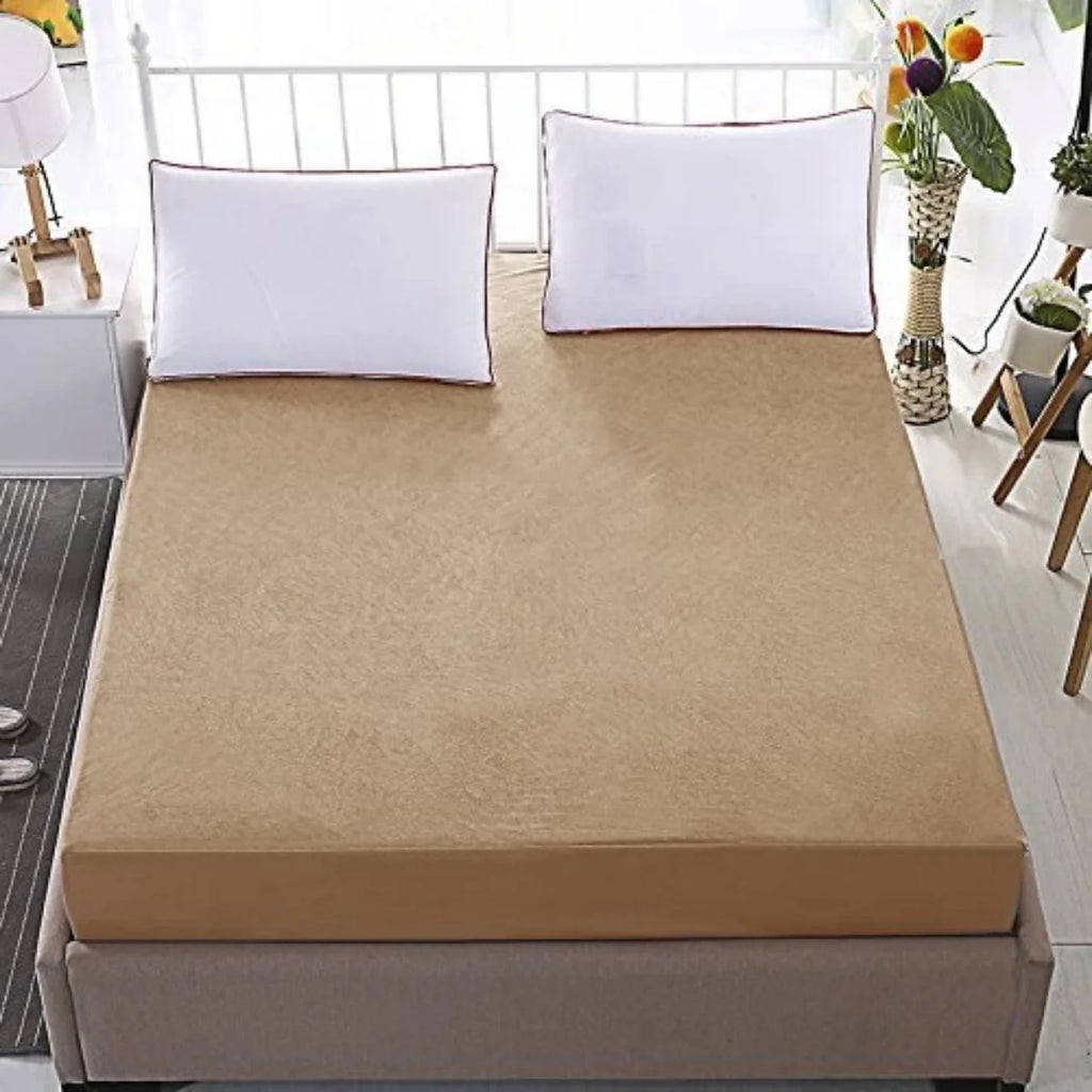 King Size Waterproof Mattress Cover – Cotton Fitted Sheet Protector Bedsheet
