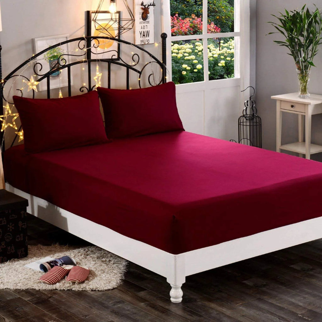 King Size Waterproof Mattress Cover – Cotton Fitted Sheet Protector Bedsheet