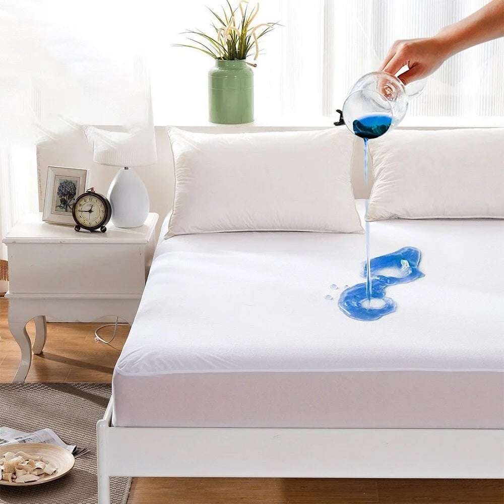 King Size Waterproof Mattress Cover – Cotton Fitted Sheet Protector Bedsheet