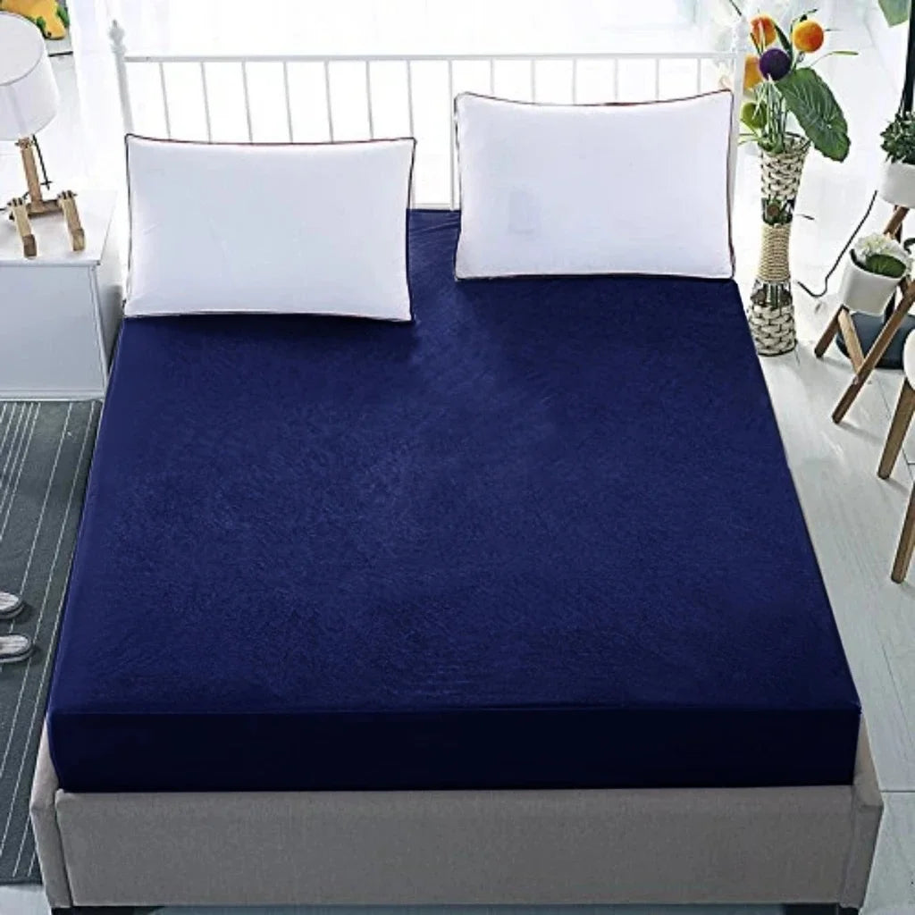 King Size Waterproof Mattress Cover – Cotton Fitted Sheet Protector Bedsheet