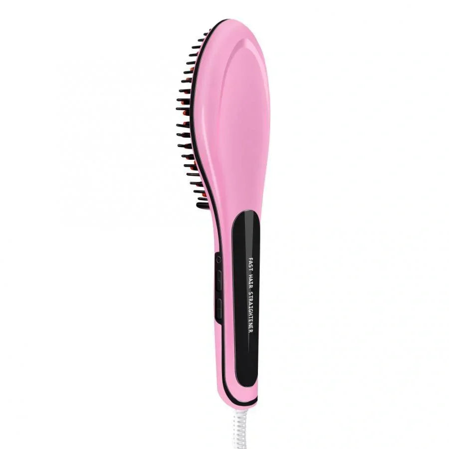 LCD Hair Straightening Brush | Fast Ceramic Heating Comb | Temperature Display - Chaudhary Brand Store 