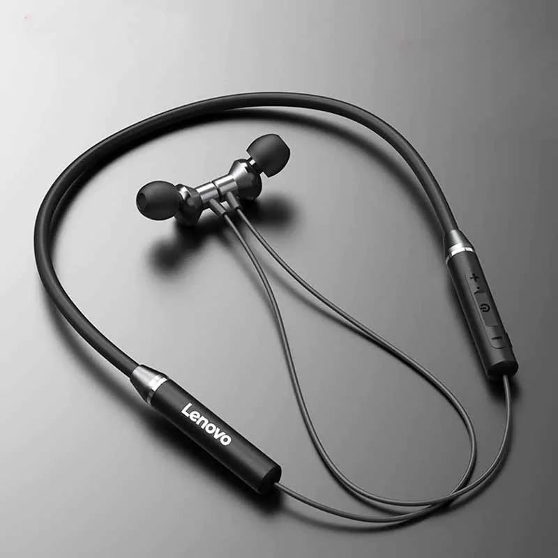 Lenovo HE05 Bluetooth 5.0 Neckband Wireless Headphones | Stereo Sound, IPX5 Waterproof