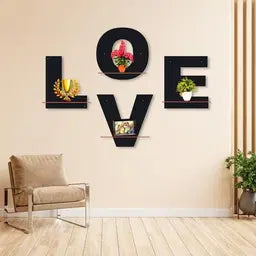 Love Alphabets Wall Hanging Shelves, Pack of 4 - Chaudhary Brand Store 