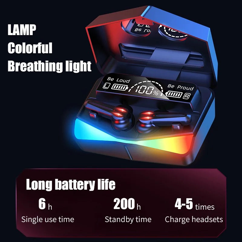 M28 Bluetooth 5.1 Touch Control Gaming Headset | LED Display, Built-in Microphone