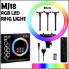 MJ18 45CM RGB LED Ring Light – 3 Phone Holders with Remote Control Chaudhary Brand Store