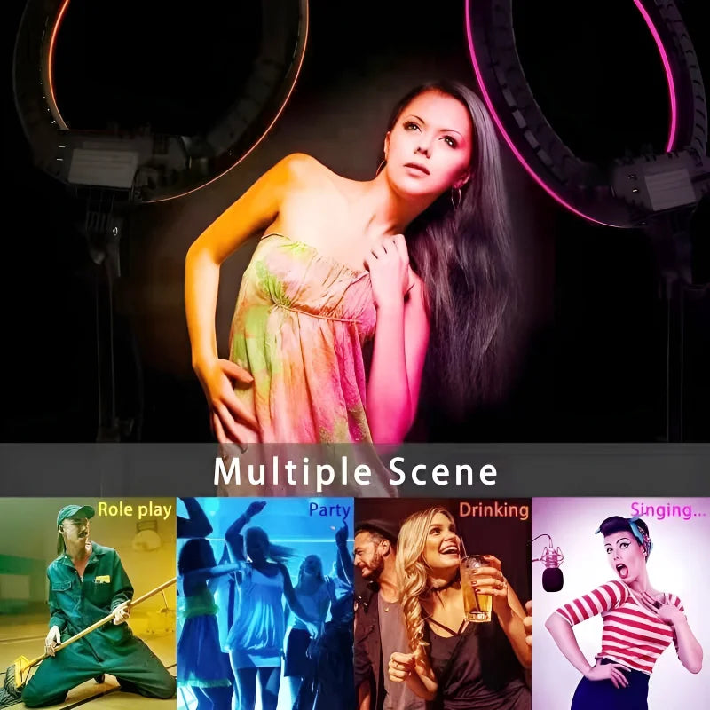 MJ18 45CM RGB LED Ring Light – 3 Phone Holders with Remote Control Chaudhary Brand Store