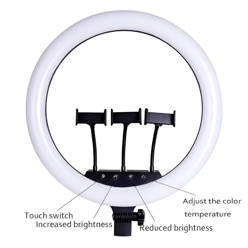 MJ18 45CM RGB LED Ring Light – 3 Phone Holders with Remote Control Chaudhary Brand Store
