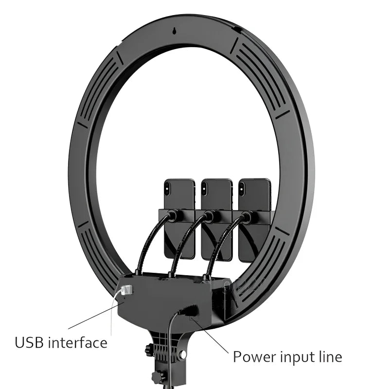 MJ18 45CM RGB LED Ring Light – 3 Phone Holders with Remote Control Chaudhary Brand Store