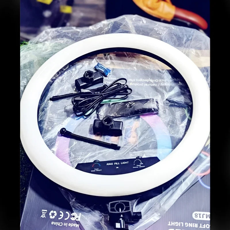 MJ18 45CM RGB LED Ring Light – 3 Phone Holders with Remote Control Chaudhary Brand Store