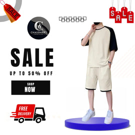 Men's Cotton Plain T-Shirt & Shorts Tracksuit - Chaudhary Brand Store 