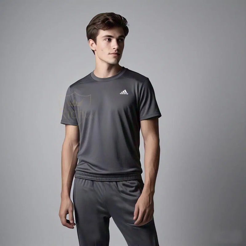 Men's Micro Interlock Track Suit 2 Pcs  with Round Neck T-Shirt and Trouser - Chaudhary Brand Store 