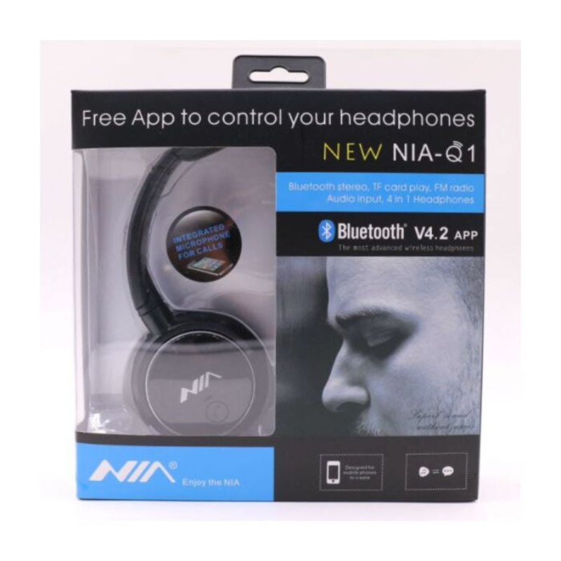 NIA Q1 Bluetooth 4.2 Overhead Stereo Headphones | FM Radio & MicroSD Support