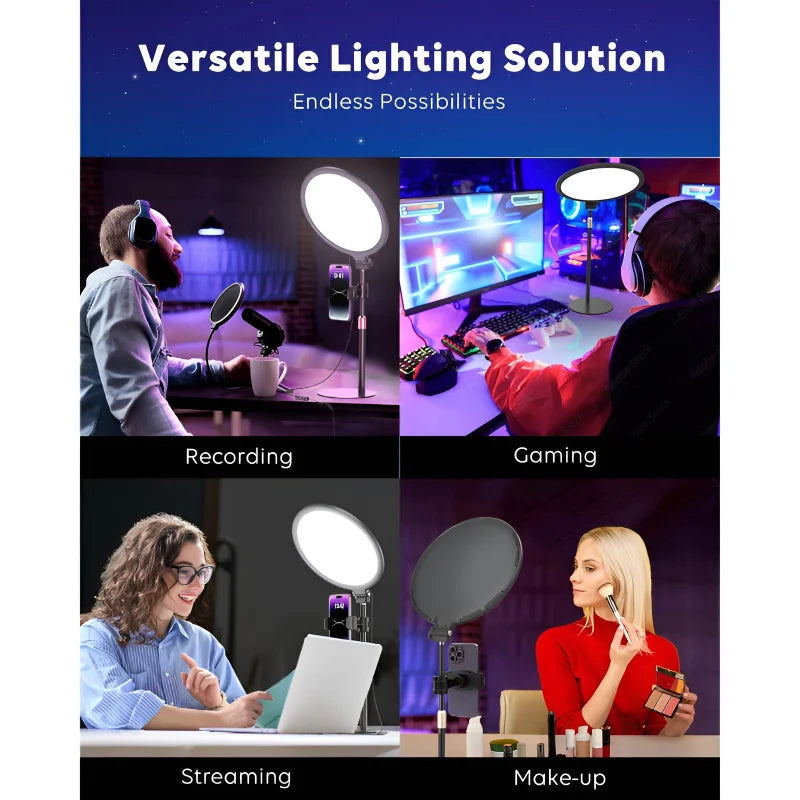 NP-26 NeePho 26CM LED Ring Light – 360° Rotating Pan Tilt with 3 Color Modes Chaudhary Brand Store