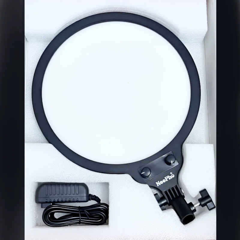 NP-26 NeePho 26CM LED Ring Light – 360° Rotating Pan Tilt with 3 Color Modes