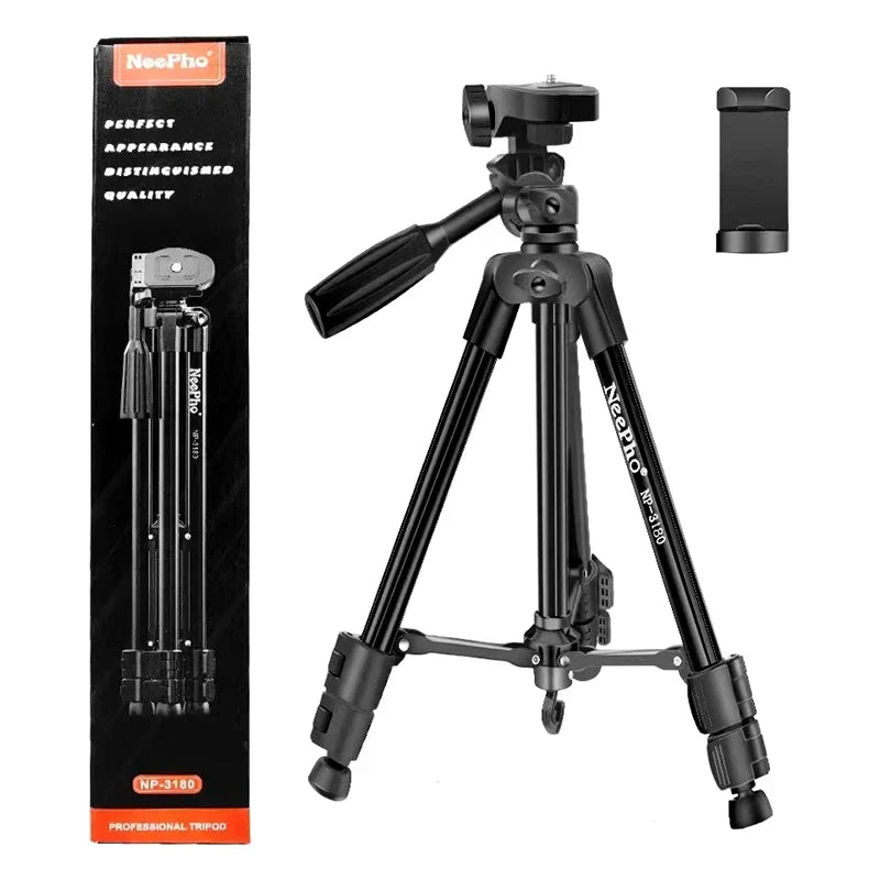 NeePho NP-3180 Tripod Stand – Lightweight, 360° Fluid Head Tripod for Cameras & Phones - Chaudhary Brand Store 