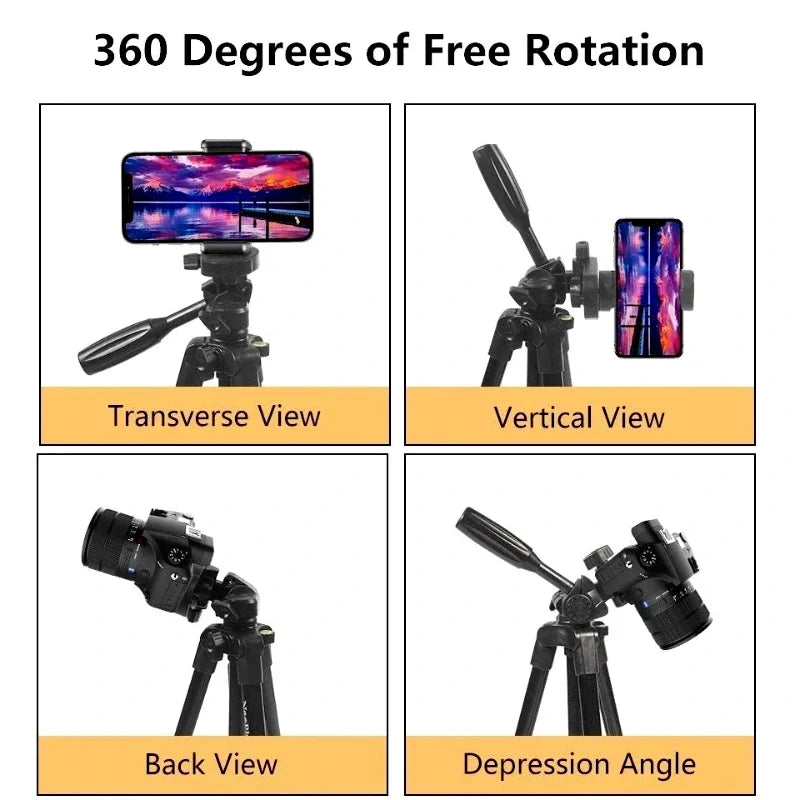 NeePho NP-3180 Tripod Stand – Lightweight, 360° Fluid Head Tripod for Cameras & Phones - Chaudhary Brand Store 
