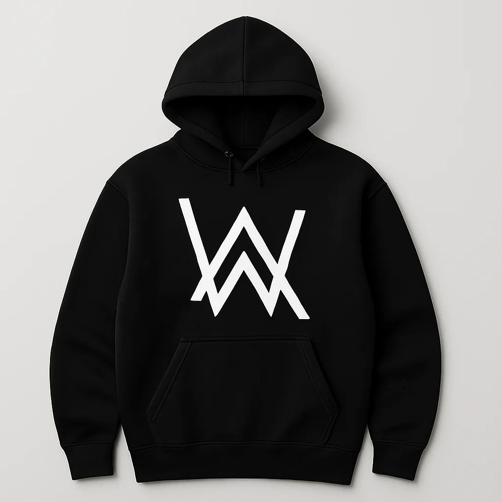 WA Printed Black Hoodie – New Summer Collection for Men & Boys | Fashionable, Comfortable & Casual Wear (L)
