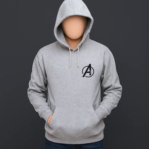 Avenger Printed Grey Hoodie – New Summer Collection for Men & Boys | Stylish, Comfortable & Superhero Casual Wear (XL)