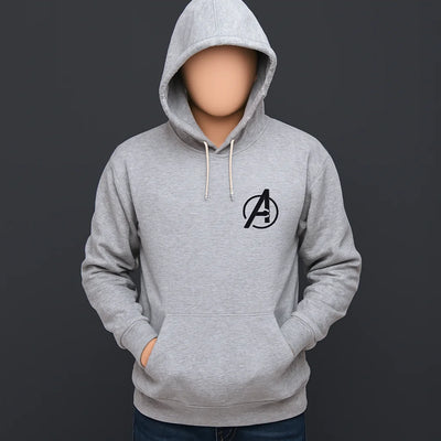 Avenger Printed Grey Hoodie – New Summer Collection for Men & Boys | Stylish, Comfortable & Superhero Casual Wear (XL)