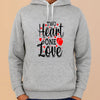 New Summer Collection Full Grey Hoodie – “Two Heart One Love” Printed Hoodie for Girls & Boys (Extra Large)