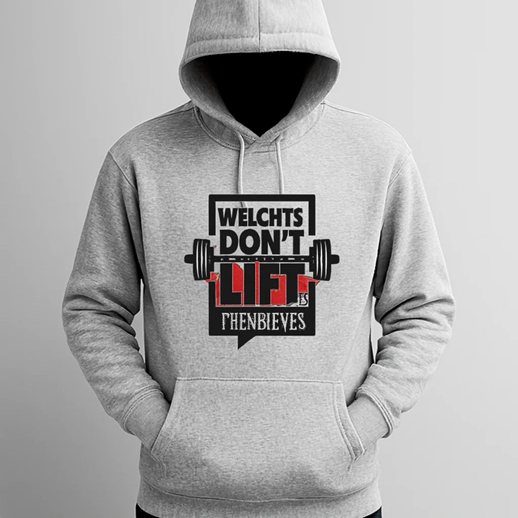 Weight Don’t Lift Printed Grey Hoodie – New Summer Collection for Men & Boys | Gym-Inspired Casual Wear (XL)