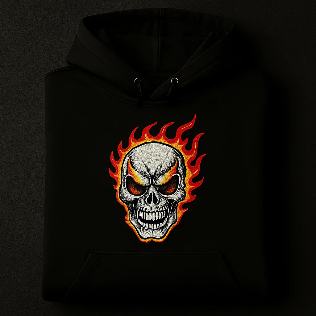 Ghost Skull Printed Black Hoodie – New Summer Collection for Men & Boys | Trendy, Comfortable & Stylish Casual Wear (L)