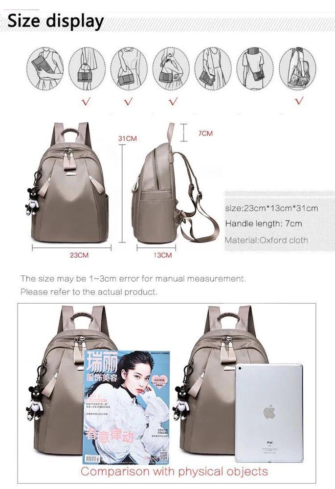 Nylon Backpack for Girls – Stylish & Lightweight School Travel Bag