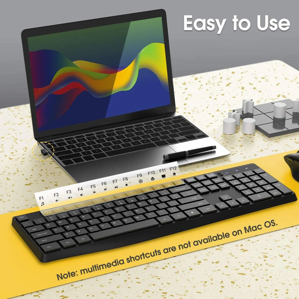 Wireless Keyboard PC230A | Slim 2.4GHz USB Keyboard with Silent Keys
