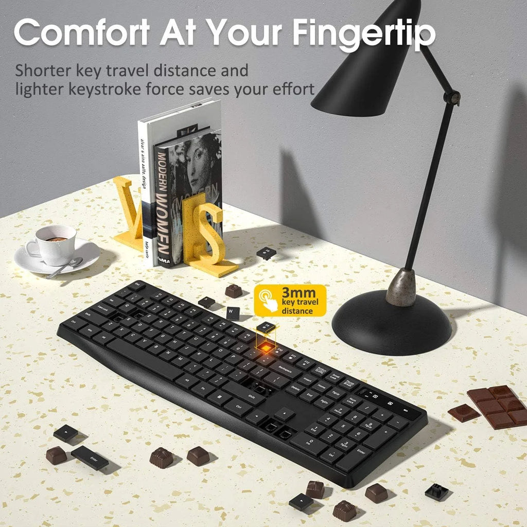 Wireless Keyboard PC230A | Slim 2.4GHz USB Keyboard with Silent Keys