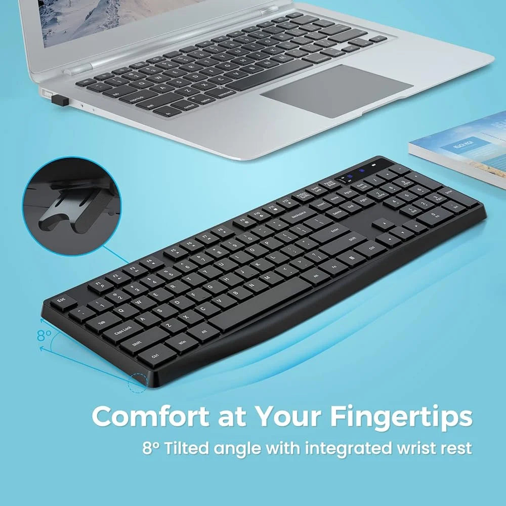 Wireless Keyboard PC230A | Slim 2.4GHz USB Keyboard with Silent Keys