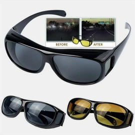 Pack Of 2 HD Night Vision Glasses – Anti Glare + Sunglasses Combo - Chaudhary Brand Store 