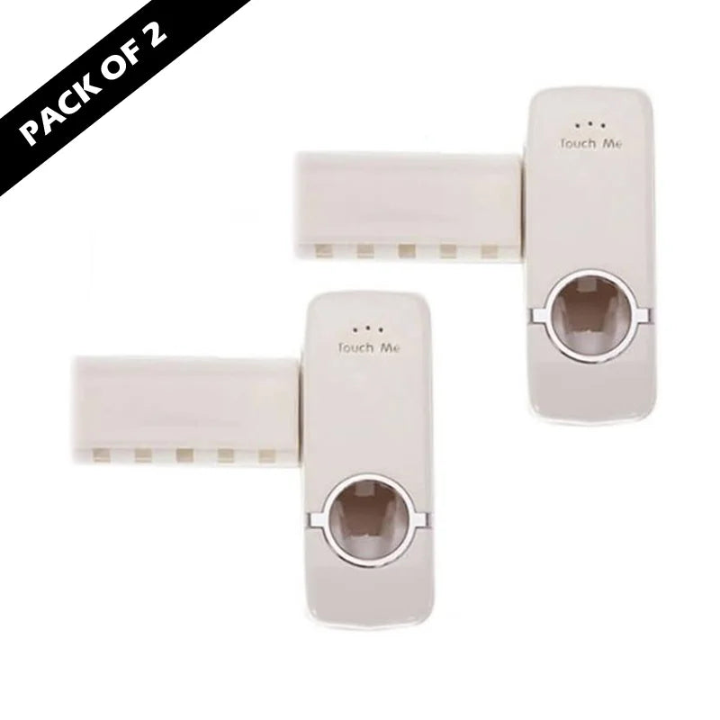 Pack of 2 Fashion Automatic Toothpaste Dispenser Holder Bathroom Wall Mount Rack Bath - Chaudhary Brand Store 